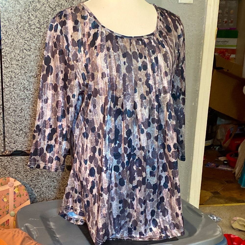 Bon Apple Tea Brown & black Three-Quarter Sleeve Boatneck Top - Women & Plus